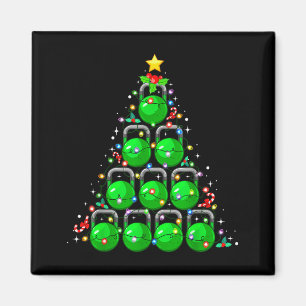 Kerstboom Kettlebell Kerst Fitness Workout Magneet