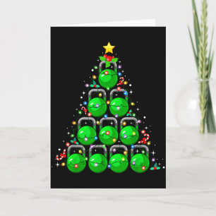Kerstboom Kettlebell Kerstmis Fitness Workout Kaart