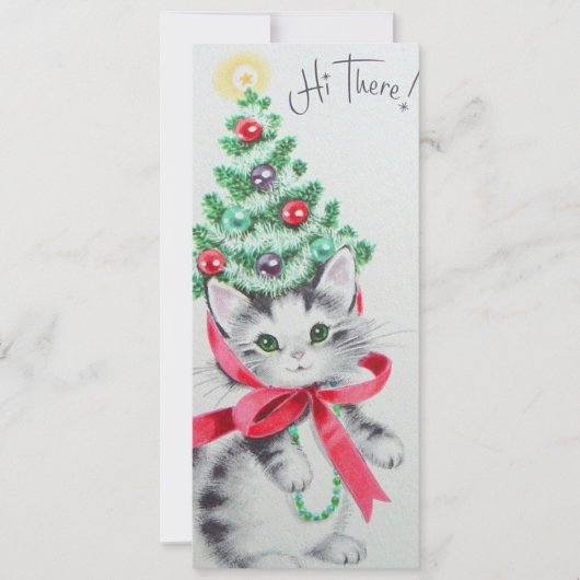  kerstboom Kitten Feestdagenkaart (Voorkant)