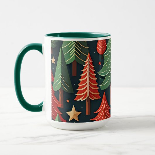 Kerstboom kleurrijk patroon mok (Links)