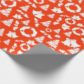 Kerstboom klokken krans vakantie Holly Red Cadeaupapier (Hoek)