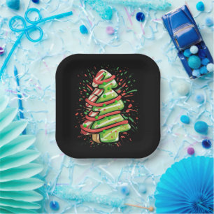 Kerstboom Koekje Kwaststreek Spat Preppy Papieren Bordje