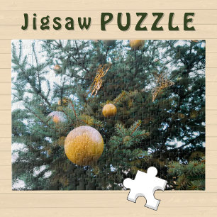 Kerstboom Kroon met gouden Bol Deco Foto Legpuzzel