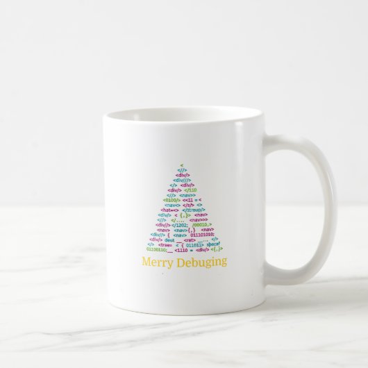 Kerstboom Kunst van Pretttige Debugging Code Koffiemok (Rechts)