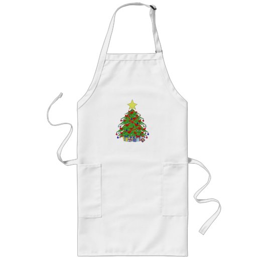 kerstboom lang schort (Voorkant)