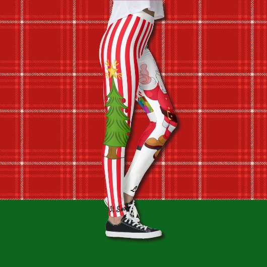 Kerstboom Leggings Santa Personalize S - XL