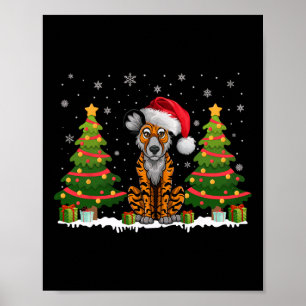 Kerstboom Licht Afrikaanse Wilde Hond Kerstman Hoe Poster