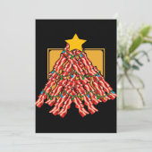 Kerstboom Licht van Bacon Feestdagenkaart (Staand voorkant)