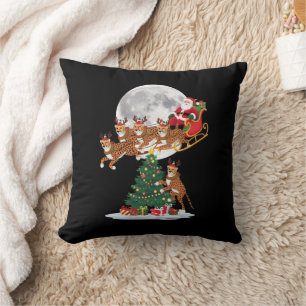 Kerstboom Lichtjes Grappige Kerstman Rid Cheetah Kussen