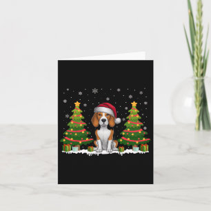 Kerstboom Lights Beagle Dog Santa Hat Christmas Sw Kaart