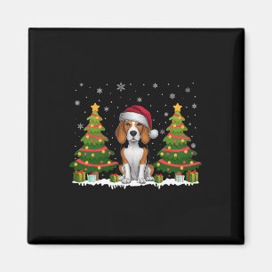 Kerstboom Lights Beagle Dog Santa Hat Christmas Sw Magneet