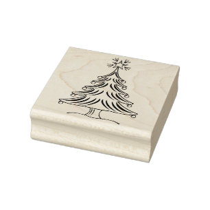 Kerstboom lijn tekening kunst stempel