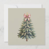 Kerstboom Lint Coquette Kerstmis Feestdagenkaart (Voorkant)
