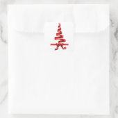 kerstboom lint vierkante sticker (Tas)