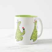 kerstboom Llama Tweekleurige Koffiemok (Voorkant rechts)