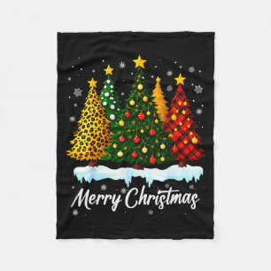 Kerstboom Luipaard Geruite Pyjama Kerstmis Wo Fleece Deken
