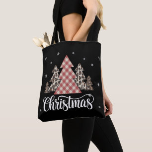 Kerstboom Luipaard Grappig Kerstmis Vakantie Draagtas
