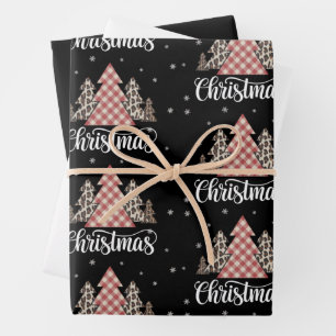 Kerstboom Luipaard Grappig Kerstmis Vakantie Inpakpapier Vel