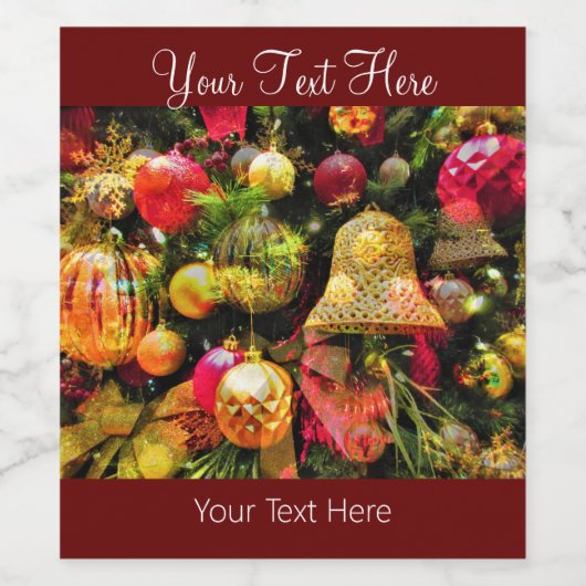 Kerstboom Magic Cheerful Holiday Wijn Etiket (Enkel label)