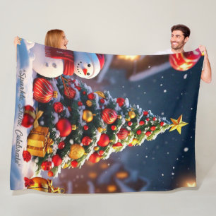 "Kerstboom Majesteit" Fleece Deken