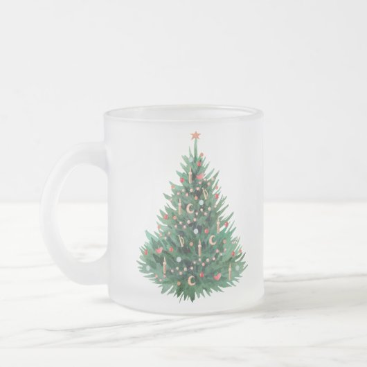 kerstboom matglas koffiemok (Links)