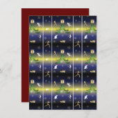 Kerstboom - Meisjes die lopen Feestdagenkaart (Voorkant / Achterkant)