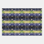 Kerstboom - Meisjes die lopen Inpakpapier Vel (Voorkant 3)