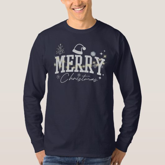 Kerstboom-Merry Christmas Design T-Shirt (Voorkant)