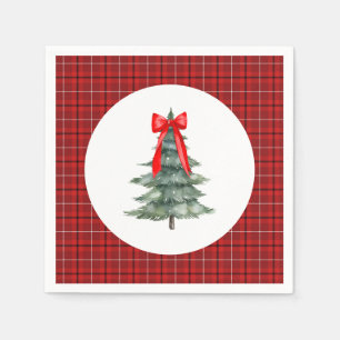 Kerstboom met boog en plaid servet