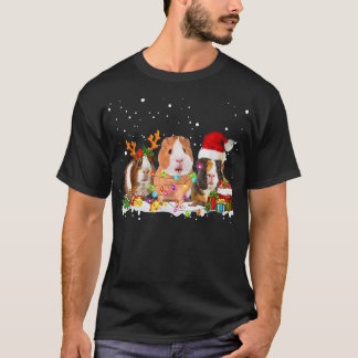 kerstboom met cavia's met rendierverlichting t-shirt