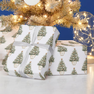 Kerstboom met Crème Ornament Cadeaupapier