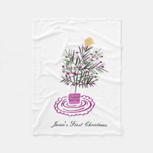 Kerstboom met de hand getekend voor baby's eerste fleece deken