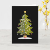 Kerstboom Met Gitaar Ornamenten Kaart (Gele Bloem)