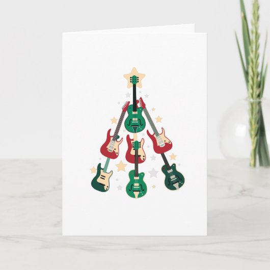 KERSTBOOM MET GITAREN KAART (Voorkant)