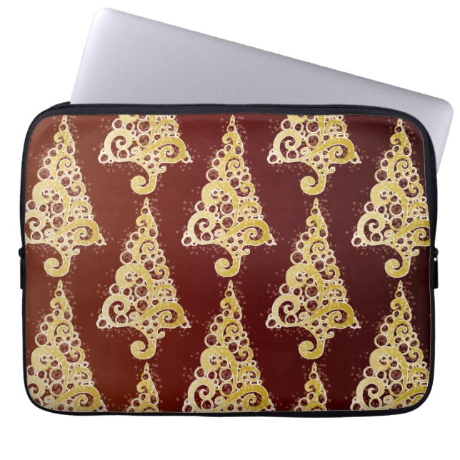 Kerstboom met glitters laptop sleeve (Voorkant)