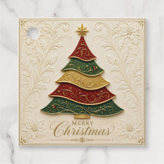 Kerstboom met gouden emaille versiering bedankjes labels