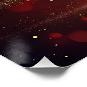 Kerstboom met gouden wervelingen digitale kunst perfect poster (Hoek)