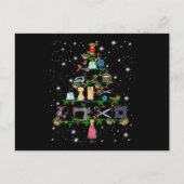 Kerstboom met Haakuitrusting Versierde Lichtjes Briefkaart (Voorkant)
