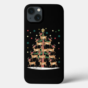 Kerstboom met herten Funny Kerstvakantie Schattig iPhone 13 Hoesje