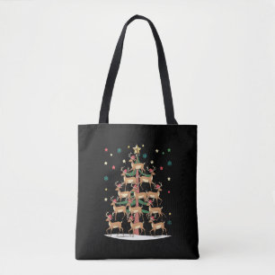 Kerstboom met herten Funny Kerstvakantie Schattig  Draagtas