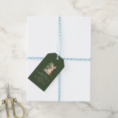 Kerstboom met Hond Typografie Groene Gift Labels Cadeaulabel (Met Touw)