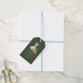 Kerstboom met Hond Typografie Groene Gift Labels Cadeaulabel (Met Touw)