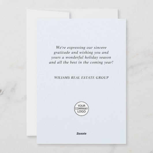 Kerstboom met hulstbessen zakelijke groet feestdagenkaart (Achterkant)