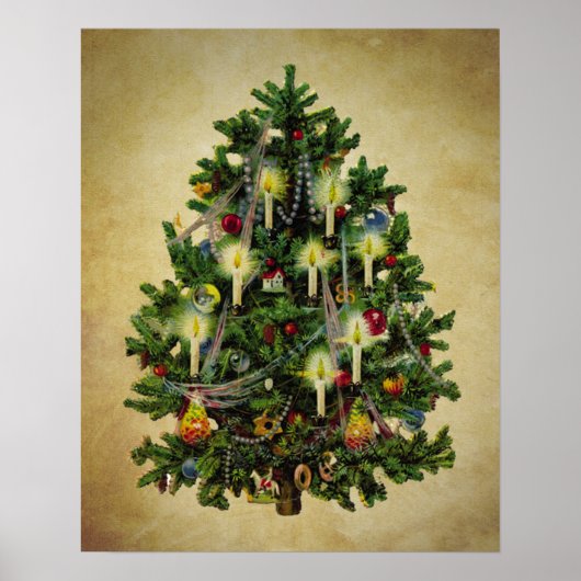 kerstboom met jaartal poster (Voorkant)