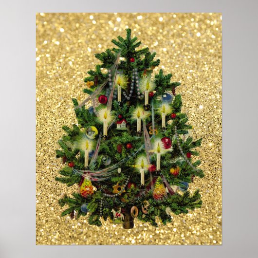kerstboom met jaartal poster (Voorkant)