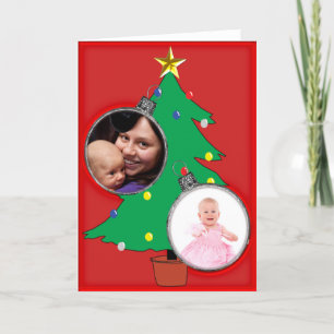 kerstboom met je foto's feestdagen kaart