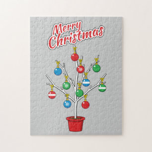 Kerstboom met kale takken - Prettig Kerstfeest Legpuzzel