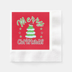 kerstboom met kersthoed servet