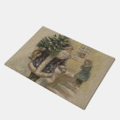  kerstboom met kerstsneeuw deurmat (Schuin)