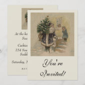  kerstboom met kerstsneeuw kaart (Voorkant / Achterkant)